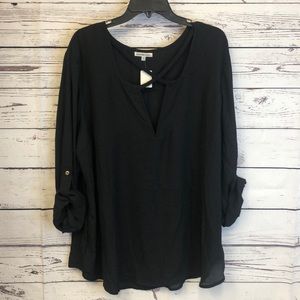 Charlotte Russe + plus criss cross front blouse